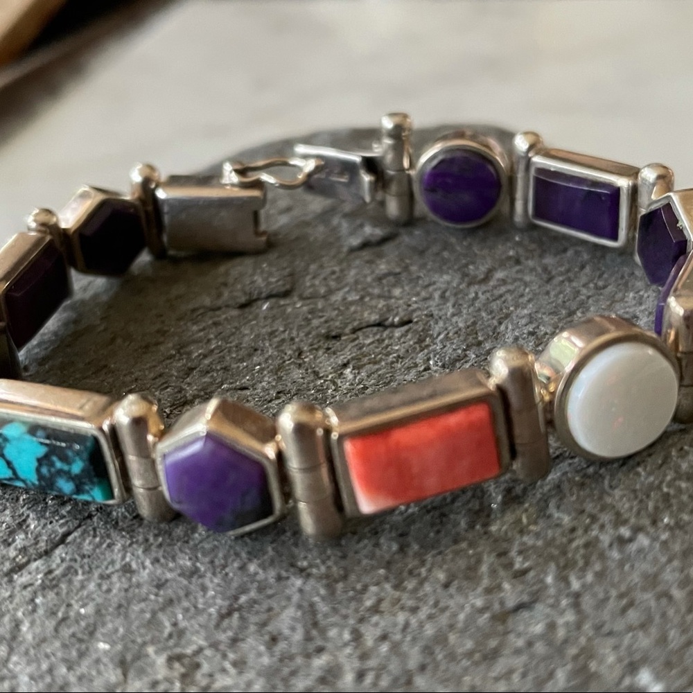 Vintage Native American Link Reversible Bracelet - Picture 7 of 16
